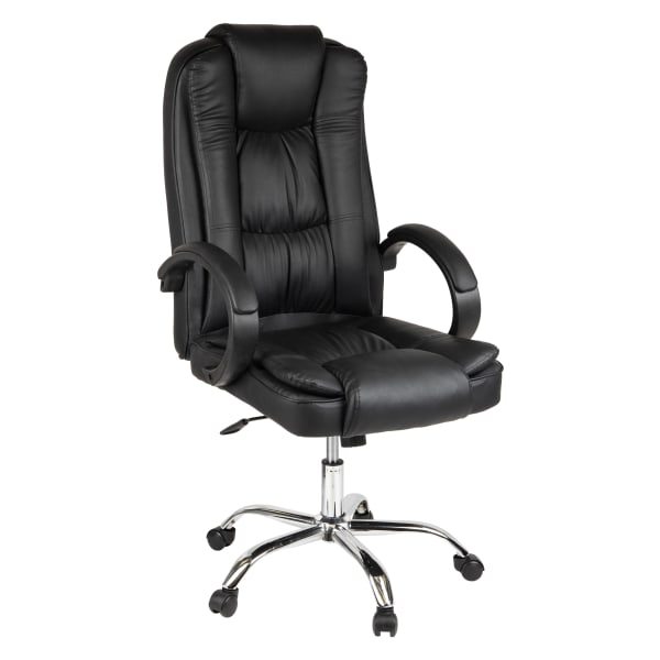 Mind Reader Ergonomic Faux Leather High-Back Executive Office Chair, 45-49inH, Black