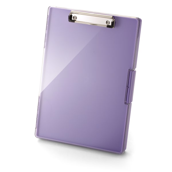 Officemate Clear View Clipboard Storage Box, 13-7/16in x 9-7/16in, Purple