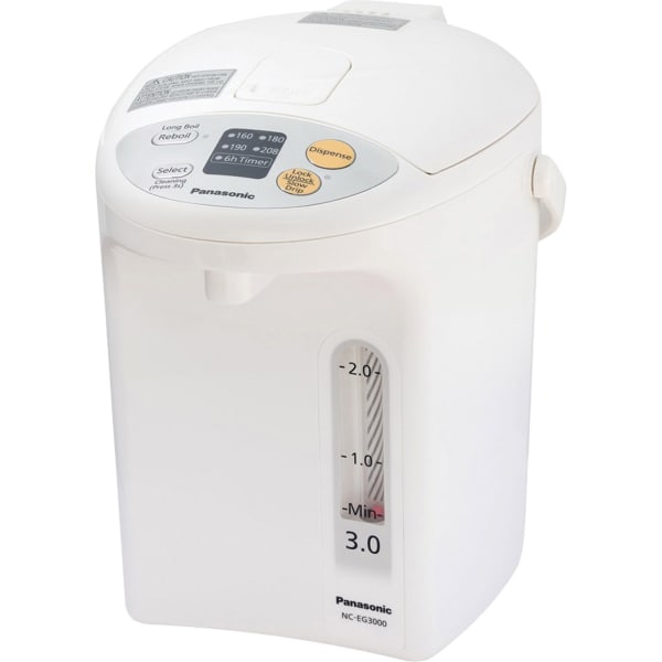 Panasonic 3.0L Electric Thermo Pot with Slow-Drip Coffee Feature - NC-EG3000 - 3.17 quart - White, Silver