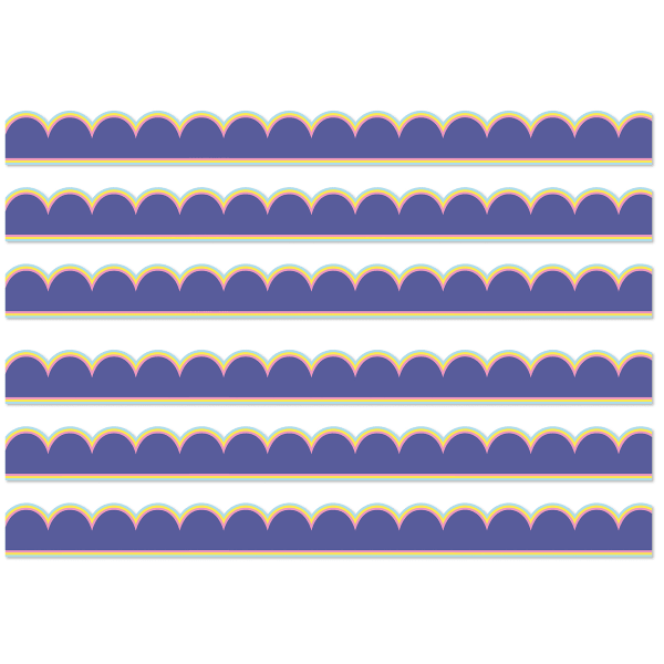Carson Dellosa Education Scalloped Bulletin Board Borders, We Stick Together Pop of Purple, 39ft Per Pack, Set Of 6 Packs