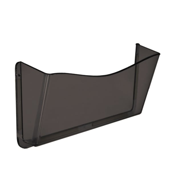 Azar Displays Single-Pocket Wall Files With Double-Sided Tape, 7inH x 13-1/2inW x 2-7/8inD, Dark Gray/Smoke, Pack Of 4 Files