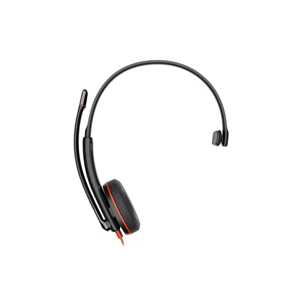 Poly Blackwire C3210 Wired Headset, On-Ear, Monaural, Omni-directional, Black