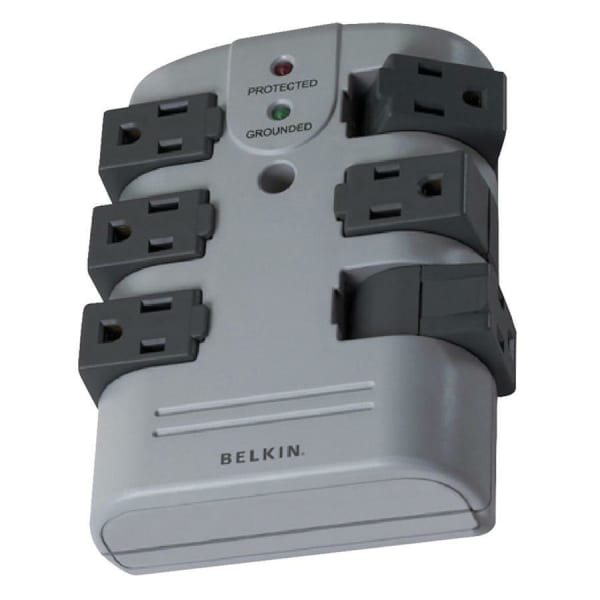 Belkin Wall-Mounted Surge Protector With 6 Rotating Outlets