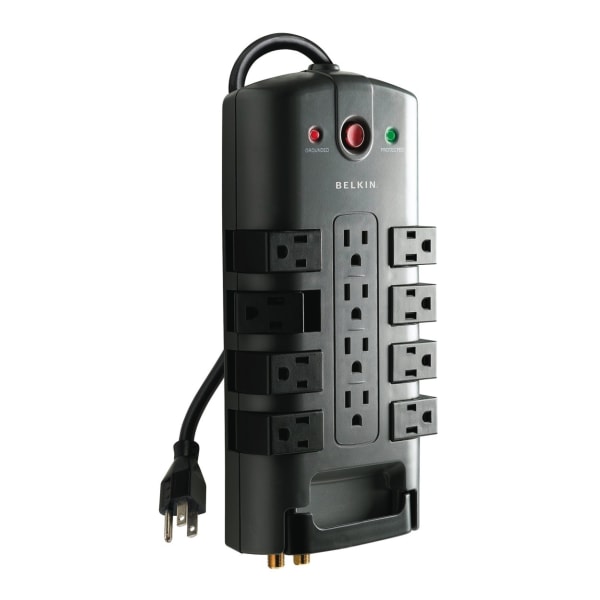 Belkin 12-Outlet Pivot Surge Protector, With Phone Line & Coaxial Protection