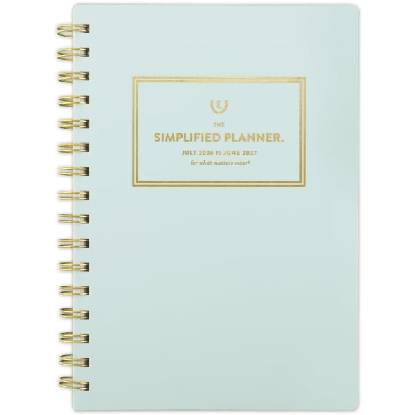 Simplified by Emily Ley for AT-A-GLANCE Academic 2026-2027 Weekly Monthly Planner, Seaglass, Small, 5 1/2in x 8 1/2in