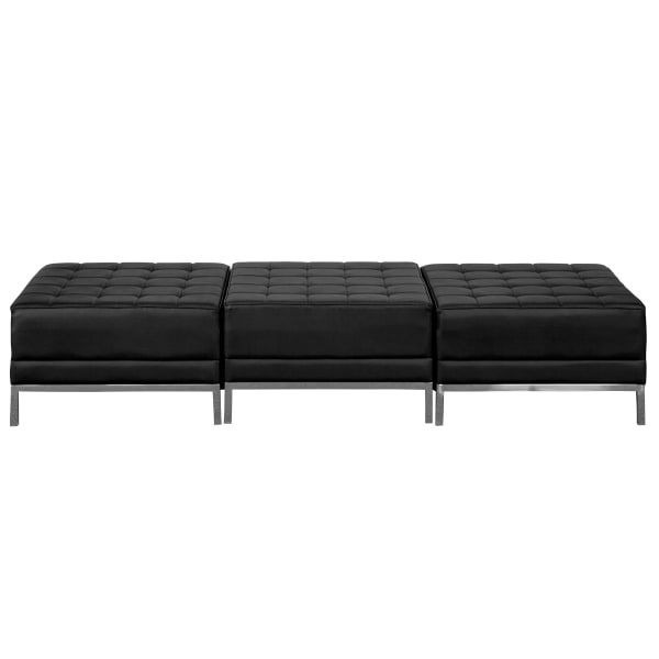 Flash Furniture HERCULES Imagination Series LeatherSoft Three Seat Bench, Black