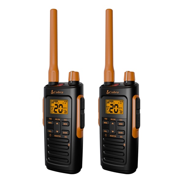 Cobra TrailBlazer 450 GMRS 2-Way Radio, Black/Orange, 2-Pack