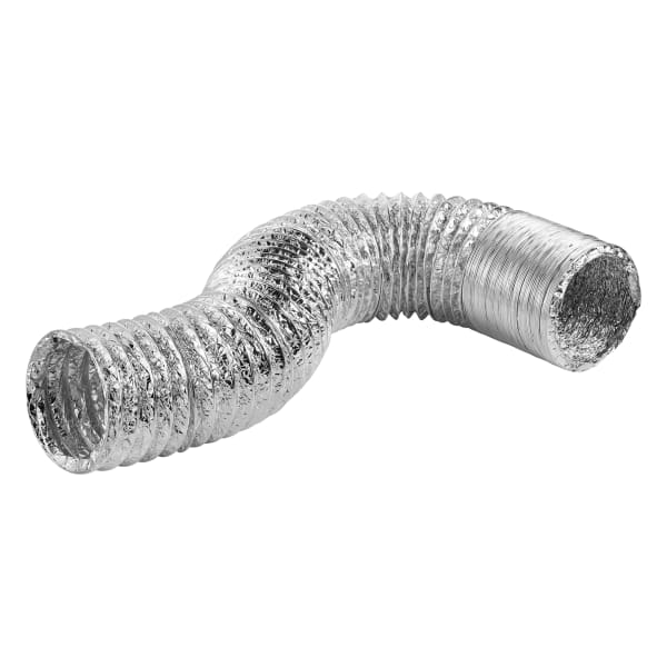 Lambro 4in x 25' Foil Flex Duct For General Exhaust Applications, Silver, LAO414
