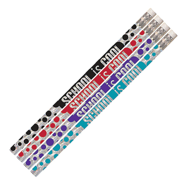Musgrave Pencil Co. Inc. Motivational Pencils, No. 2 Lead, School Is Cool, 12 Pencils Per Pack, Set Of 12 Packs