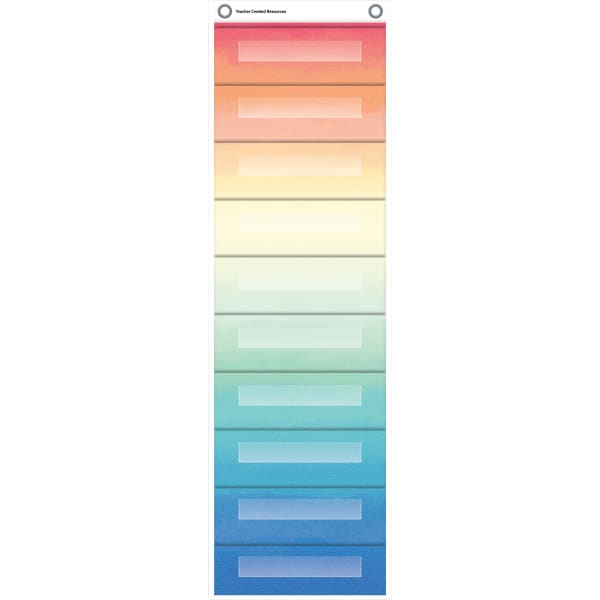 Teacher Created Resources File Storage Pocket Chart, 10 Pockets, 14in x 58in, Watercolor