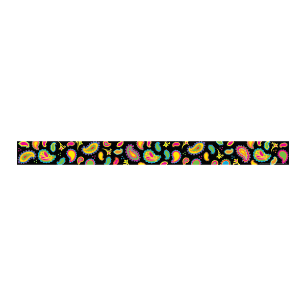 Barker Creek Straight-Edge Borders, 3in x 35in, Neon Paisley, Pack Of 12