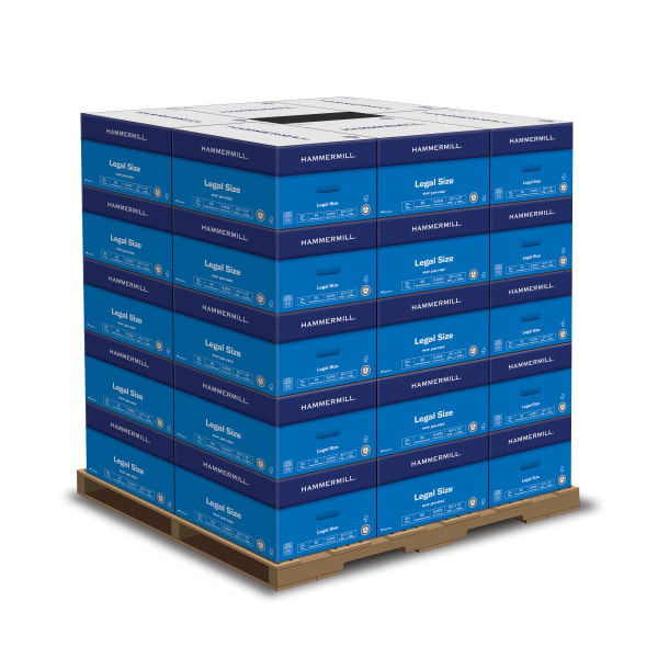 Hammermill Printer & Copy Paper, 300 Reams, Legal (8.5in x 14in), 150000 Sheets Per Pallet, 20 Lb, 92 Brightness