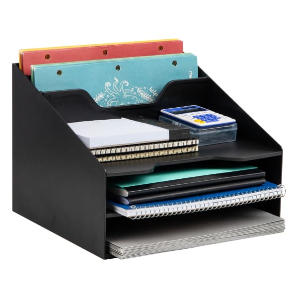 Mind Reader Desktop Organizer, 9-1/2inH x 11-3/4inW x 12-1/2inD, Black