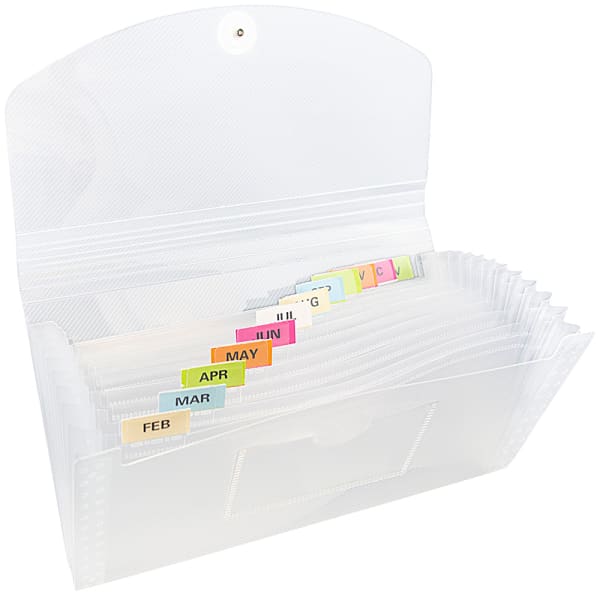 JAM Paper Expanding File, 6in Expansion, 5-1/2in x 8-1/2in, Clear