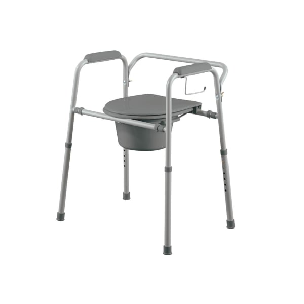 Medline Knockdown Bedside Commode, Gray