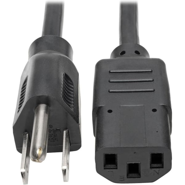 Eaton Tripp Lite Series Desktop Computer AC Power Cable, NEMA 5-15P to C13 - 13A, 125V, 16 AWG, 8 ft. (2.43 m), Black - Power cable - power IEC 60320 C13 to NEMA 5-15 (M) - AC 110 V - 8 ft - black