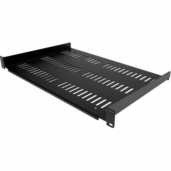 StarTech.com 1U Vented Server Rack Cabinet Shelf - Fixed 12in Deep Cantilever Rackmount Tray for 19in Data/AV/Network Enclosure w/Cage Nuts