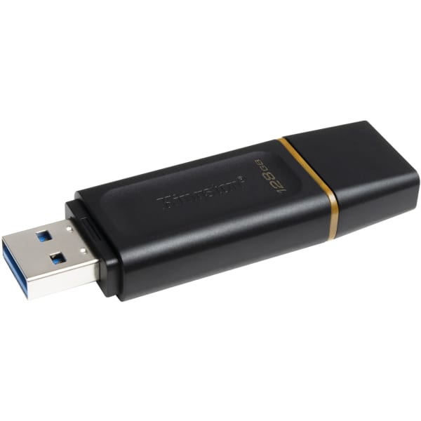 Kingston DataTraveler Exodia DTX 128GB USB 3.2 (Gen 1) Flash Drive - 128 GB - USB 3.2 (Gen 1) - Black, Yellow - 5 Year Warranty - 1 Pack