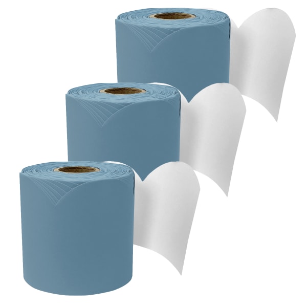 Carson Dellosa Education Rolled Scalloped Bulletin Board Border, Stone Blue, 65 Feet, Pack Of 3