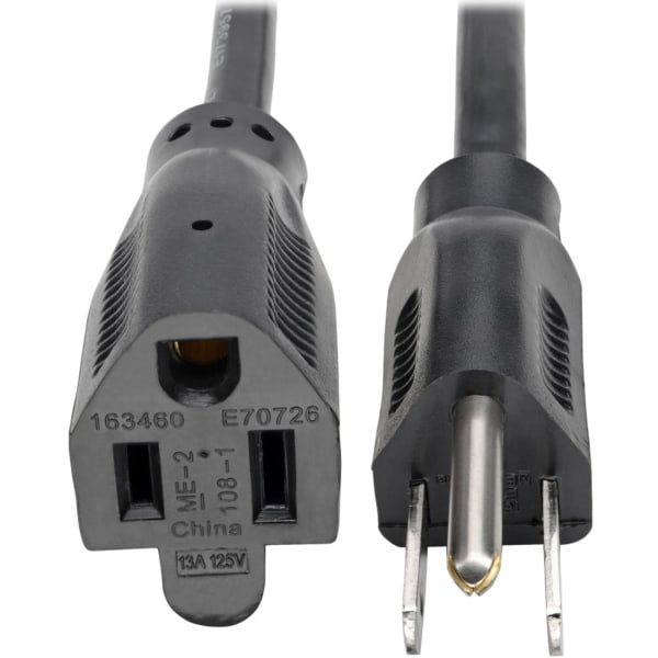 Eaton Tripp Lite Series Power Extension Cord, NEMA 5-15P to NEMA 5-15R - 13A, 120V, 16 AWG, 10 ft. (3.05 m), Black - P02401013A
