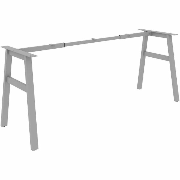 Lorell Table Base - Powder Coated A-shaped, Silver Base - 28.50in Height x 71.60in Width x 23.20in Depth - Metal Base Material - 1 Each