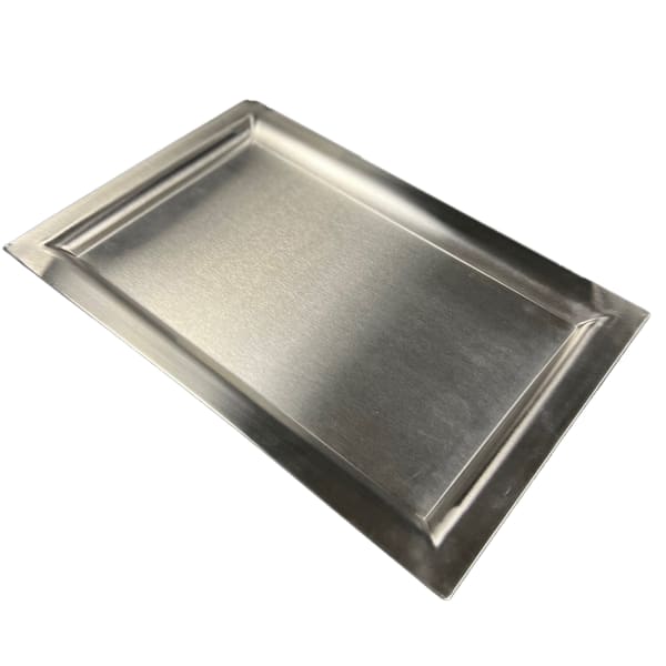 Hospitality Source Bar/Coffee Trays, 17in x 11-1/4in x 15/16in, Matte Silver, Set Of 12 Trays