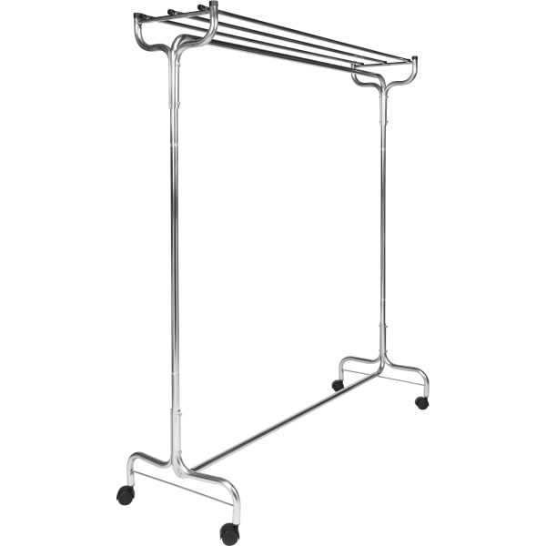 CSL Portable Coat Rack with Casters, 67inH x 20inW x 20inD, Silver