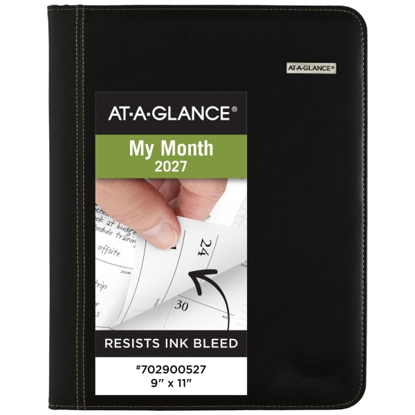 AT-A-GLANCE Executive 2027 Monthly Padfolio, Black, Large, 9in x 11in