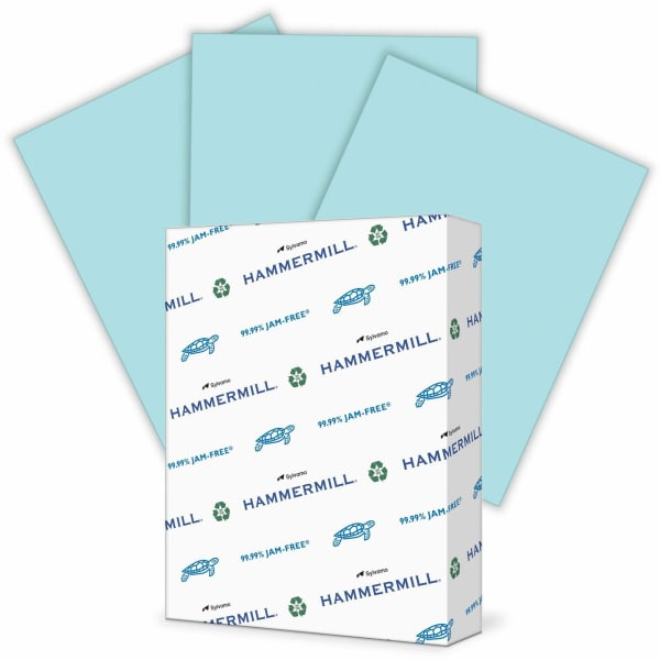 Hammermill Colors Color Multi-Use Printer & Copy Paper, 1 Ream, Blue, Letter (8.5in x 11in), 500 Sheets Per Ream, 24 Lb
