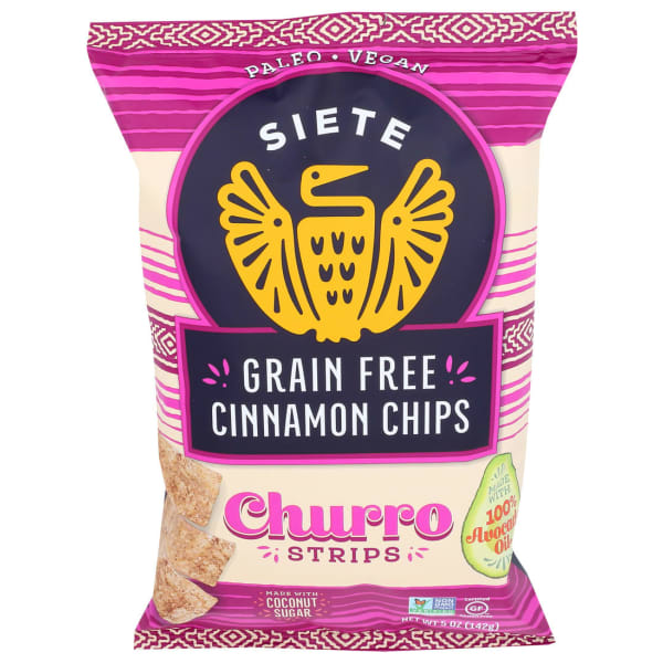 Siete Family Foods Grain-Free Cinnamon Churro Strips, 5 Oz, Total Qty 12