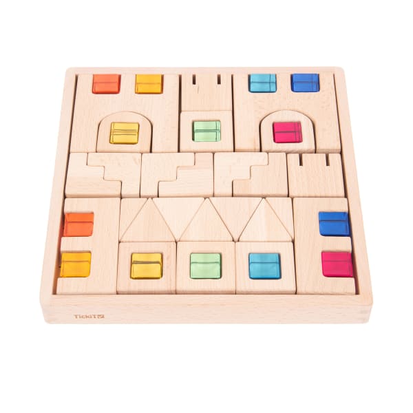 Tickit Wooden Building Gem Blocks, 39 Pieces