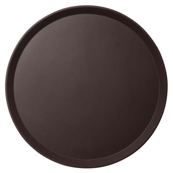 Cambro Round Polytread Trays, 16in, Tavern Tan, Set Of 12 Trays