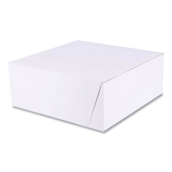SCT 1-Piece Non-Window Bakery Boxes, 4inH x 10inW x 10inD, White, Bundle Of 100 Boxes
