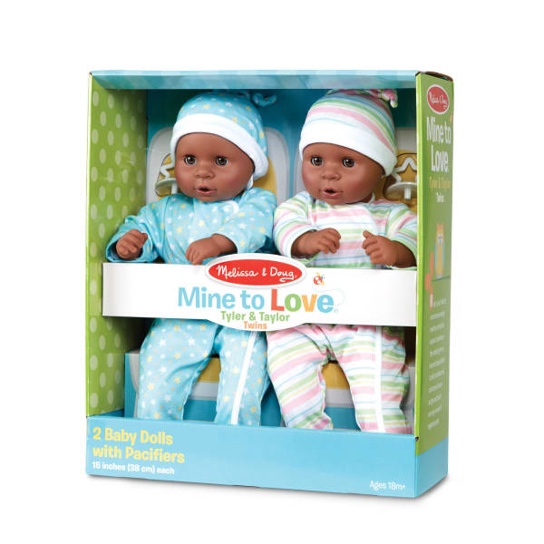 Melissa & Doug Mine To Love Twins Tyler & Taylor Dolls