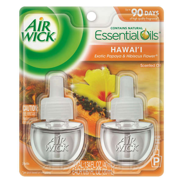 Air Wick Papaya Scented Oil - Oil - 0.7 fl oz (0 quart) - Hawaii Exotic Papaya, Hibiscus Flower - 60 Day - 12 / Carton