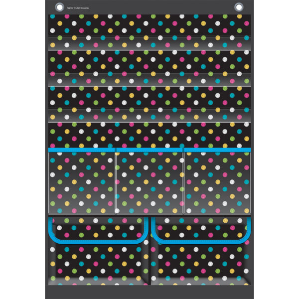 Teacher Created Resources Chalkboard Brights Place Value Pocket Chart, 20inH x 14inW x 1/2inD, Multicolor
