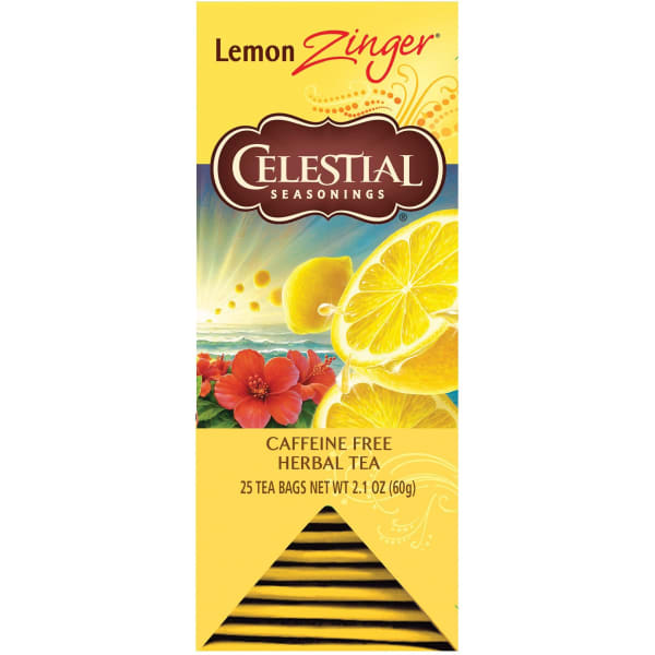 Celestial Seasonings Lemon Zinger Herbal Tea Bag - Herbal Tea - 25 / Box