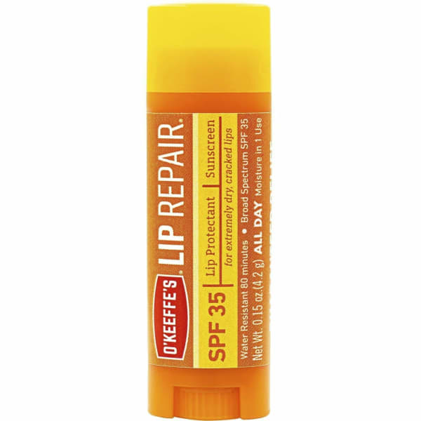 O-Keeffes SPF 35 Lip Balm - Cream - 0.15 fl oz - For Dry Skin - SPF 35 - Applicable on Lip - Cracked/Scaly Skin, Sunburn - Moisturising, Water Resistant - 1 Each