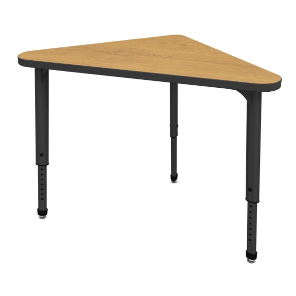Marco Group Apex Series Adjustable Triangle 41inW Student Desk, Solar Oak/Black