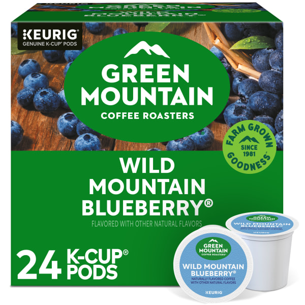Green Mountain Coffee Single-Serve Coffee K-Cup Pods, Fair Trade Wild Mountain Blueberry, Carton Of 24