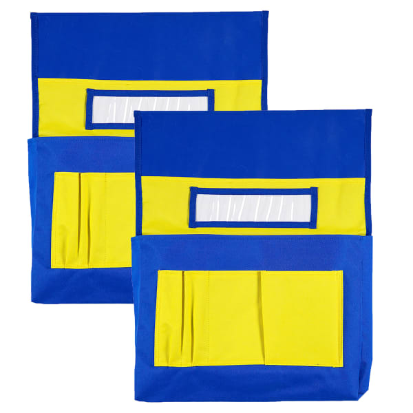 Carson-Dellosa Education Pocket Chart Chairback Buddies, 19inH x 15inW x 2'D, Blue/Yellow, Pack Of 2 Buddies