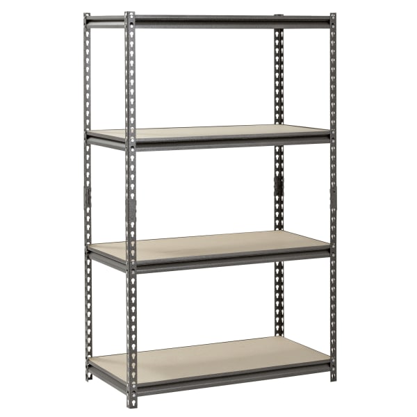 Edsal Muscle Rack Heavy Duty Boltless Steel Shelving Unit, 4-Shelf, 60inH x 36inW x 18inD, Silver