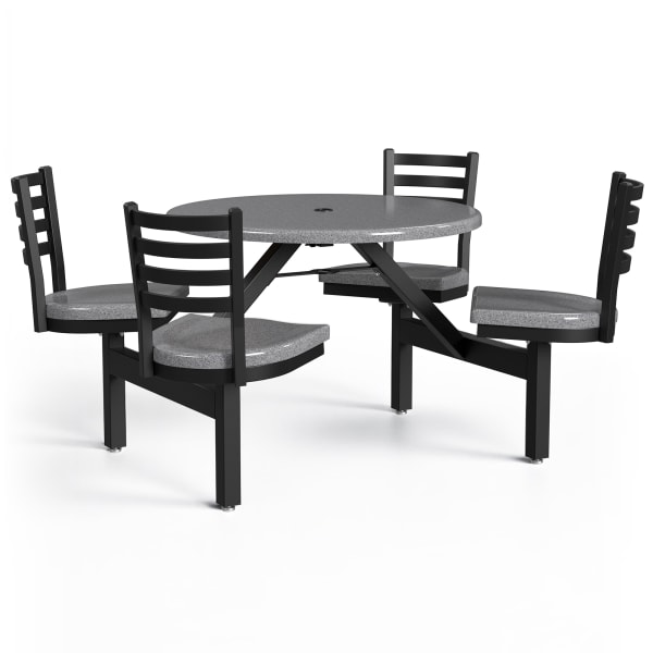 Palmer Hamilton Covey Outdoor Cluster Table With 4 Seats, 29in x 54in, Steel Gray