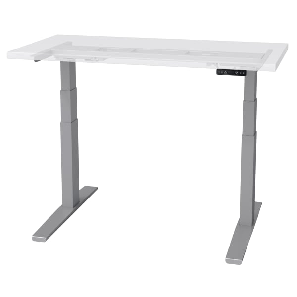 Fellowes Victory LX 2-Leg Electric Steel Table Base With Memory Height Settings, 47-3/4inH x 36inW x 24inD, Silver