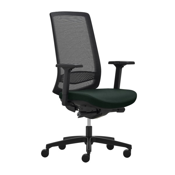 WorkPro Expanse Ergonomic Antimicrobial Vinyl/Mesh High-Back Executive Office Chair, Black