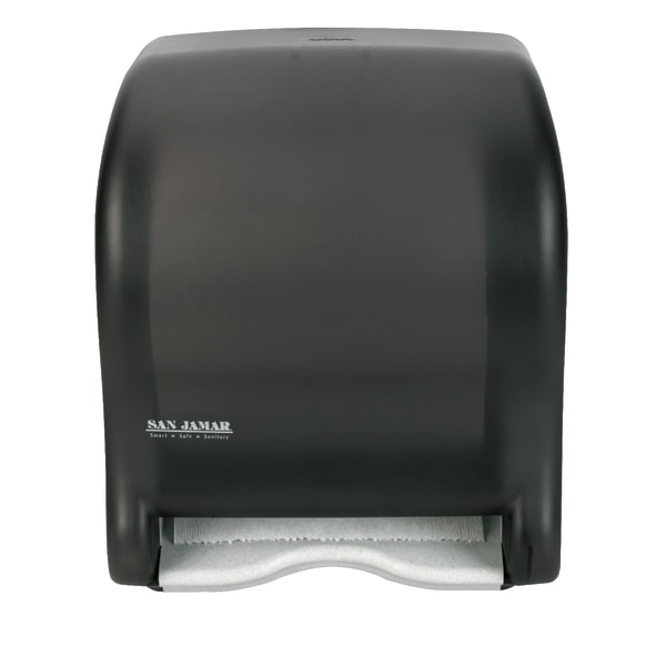 San Jamar Tear-N-Dry Eco Roll Paper Towel Dispenser, 14 7/16in x 11 3/4in x 9 1/8in, Black