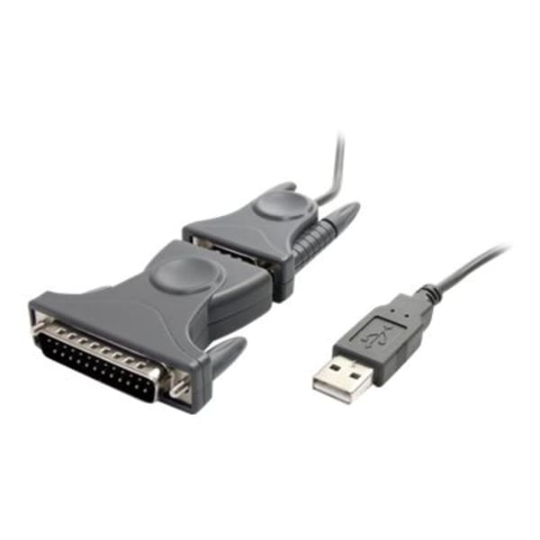 StarTech.com USB to Serial Adapter - 3 ft/1m - with DB9 to DB25 Pin Adapter - Prolific PL-2303 - USB to RS232 Adapter Cable (ICUSB232DB25)