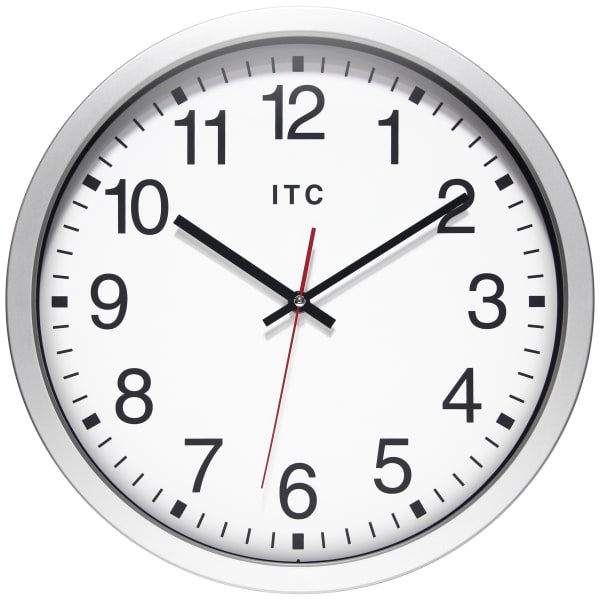 Infinity Instruments Obsidian Wall Clock, 14in, Silver