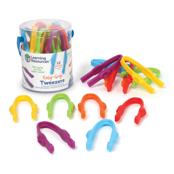 Learning Resources Easy Grip Preschool Tweezers, Pack Of 12 Tweezers