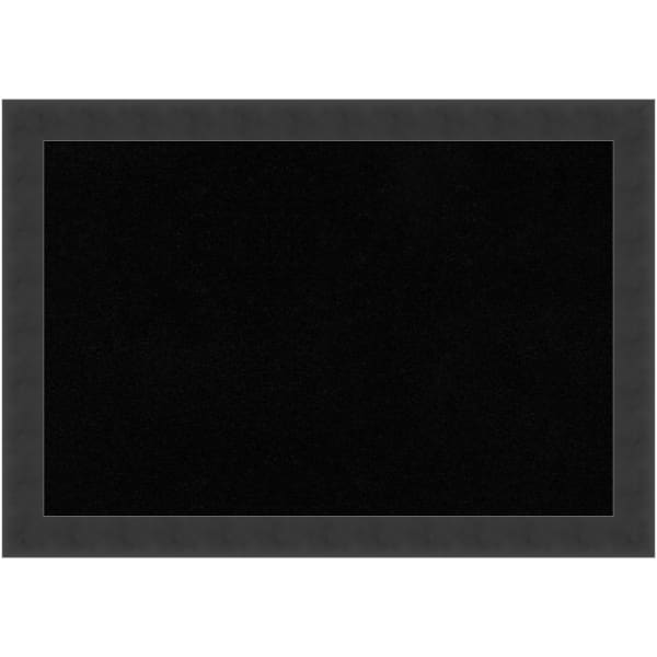 Amanti Art Rectangular Non-Magnetic Cork Bulletin Board, Black, 20in x 14in, Mezzanotte Black Wood Frame